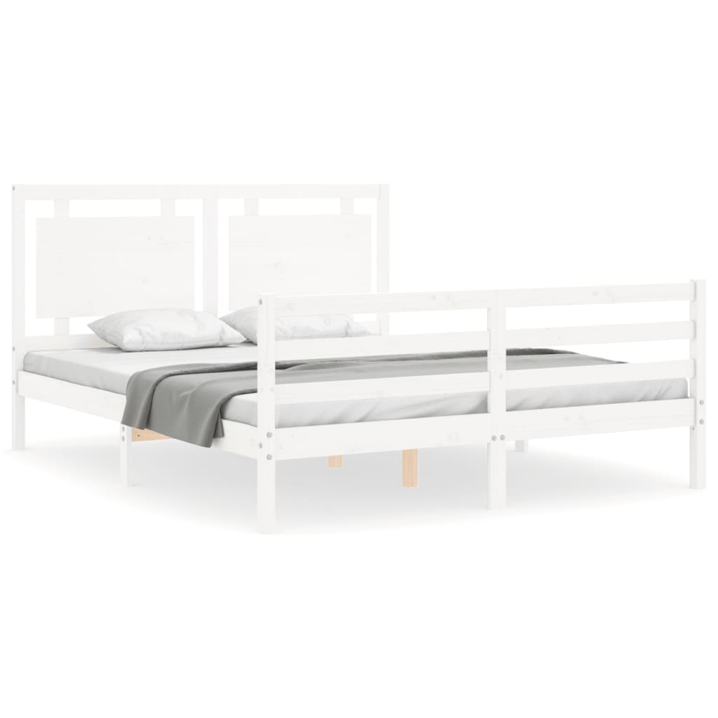 vidaXL Bed Frame without Mattress White 160x200 cm Solid Wood