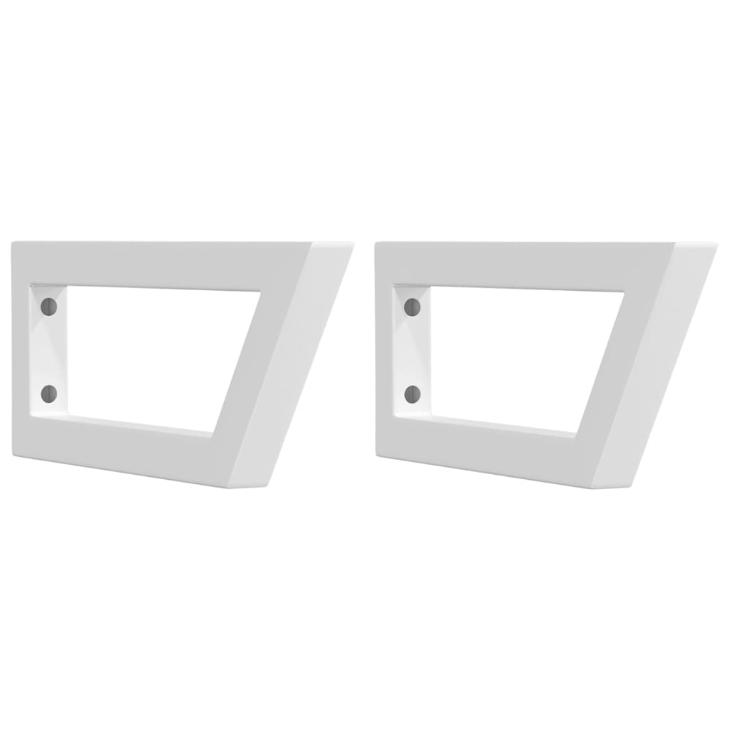 vidaXL Shelf Brackets for Washbasin 2 pcs White Trapezium Steel