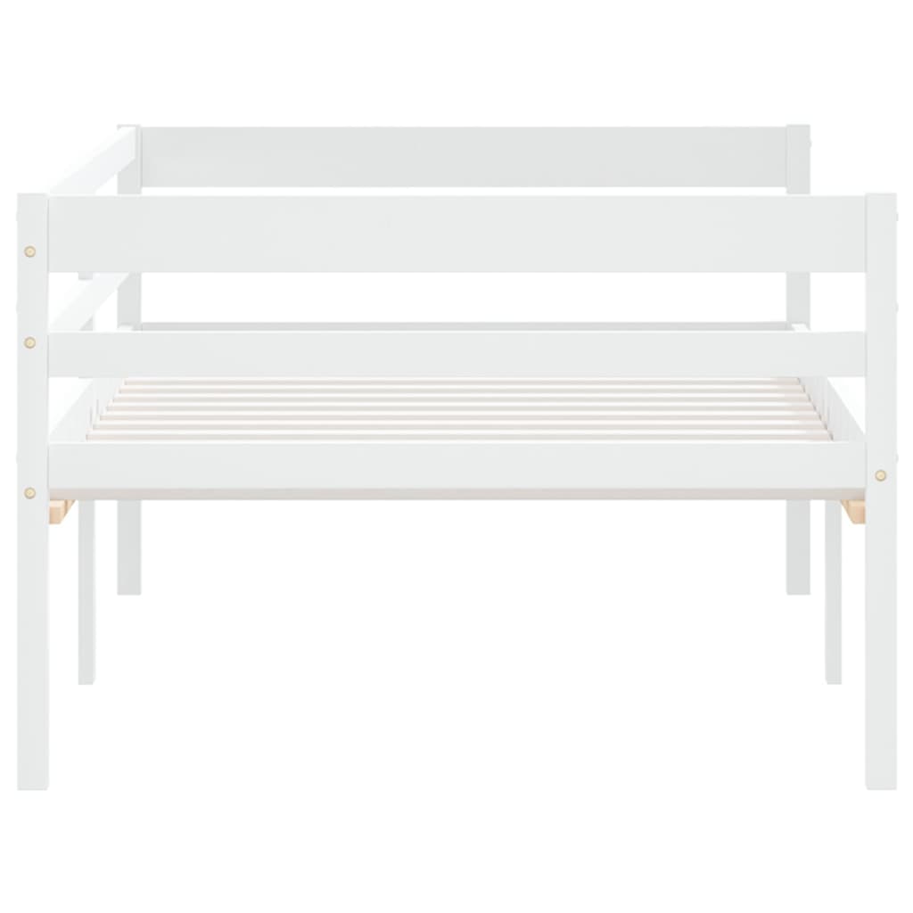 vidaXL Bed Frame without Mattress White Solid Pinewood 90x200 cm