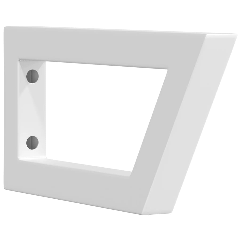 vidaXL Shelf Brackets for Washbasin 2 pcs White Trapezium Steel