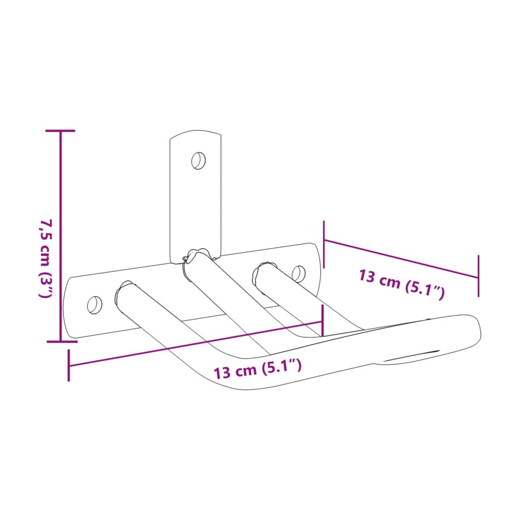 vidaXL Bridle Rack Wall Mounted Black Iron