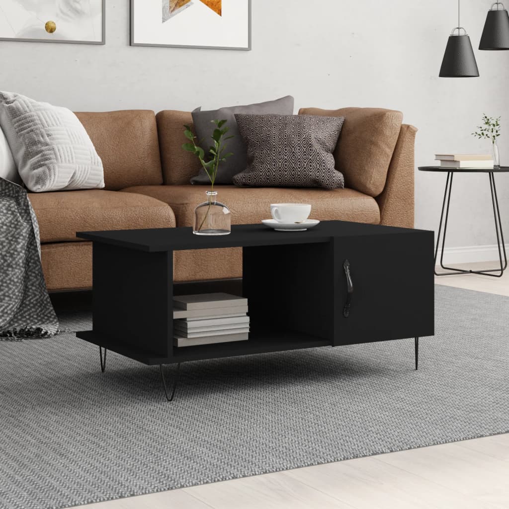 vidaXL Coffee Table Black 90x50x40 cm Engineered Wood