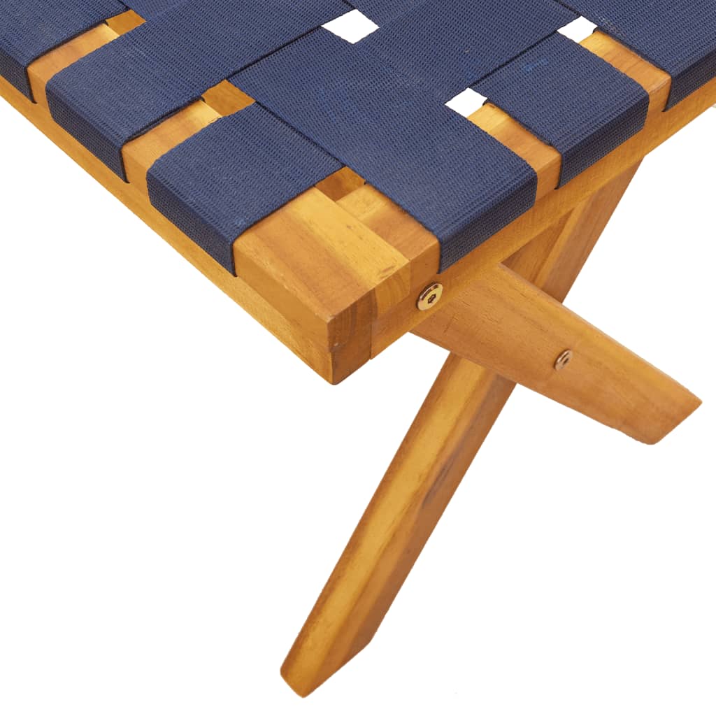 vidaXL Garden Bench Dark Blue Solid Wood Acacia and Fabric