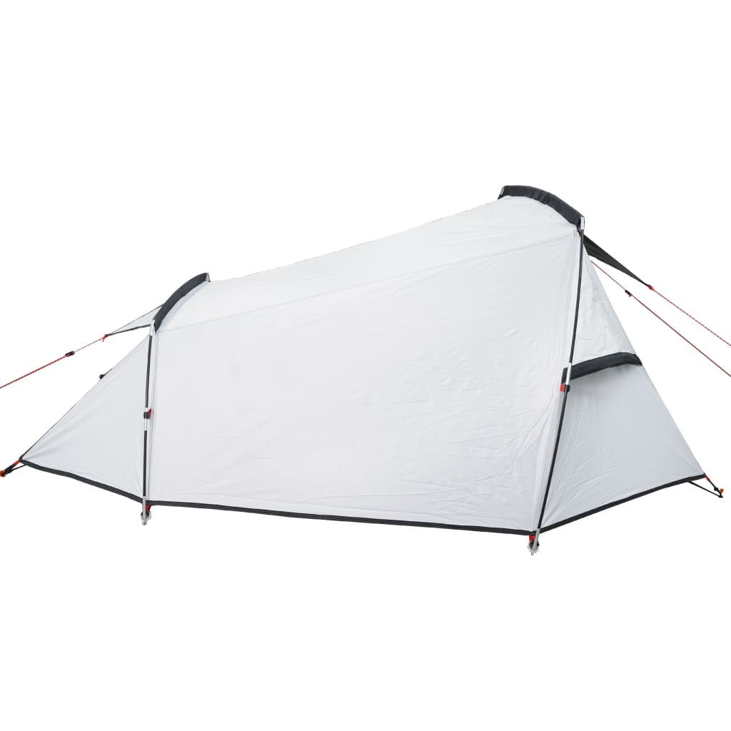 vidaXL Camping Tent Tunnel 2-Person White Blackout Fabric Waterproof