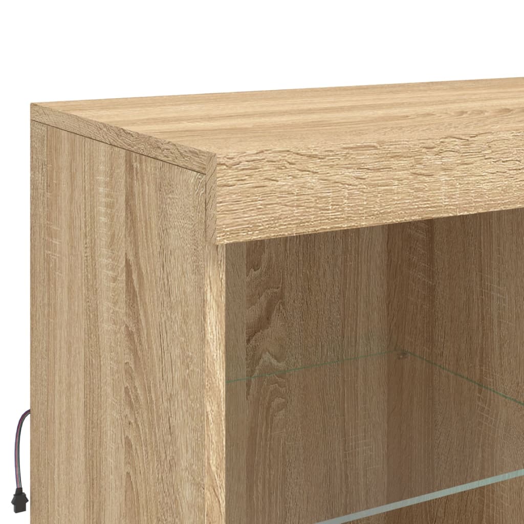 vidaXL Sideboard with LED Lights Sonoma Oak 283x37x100 cm