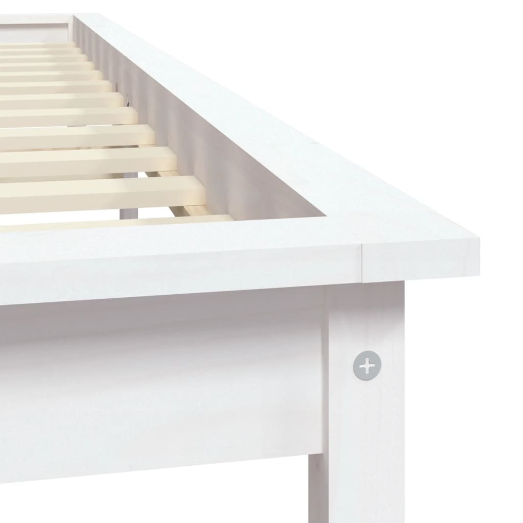 vidaXL Bed Frame without Mattress White 200x200 cm Solid Wood