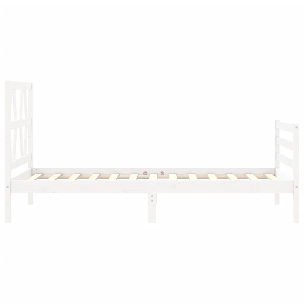 vidaXL Bed Frame without Mattress White 90x200 cm Solid Wood