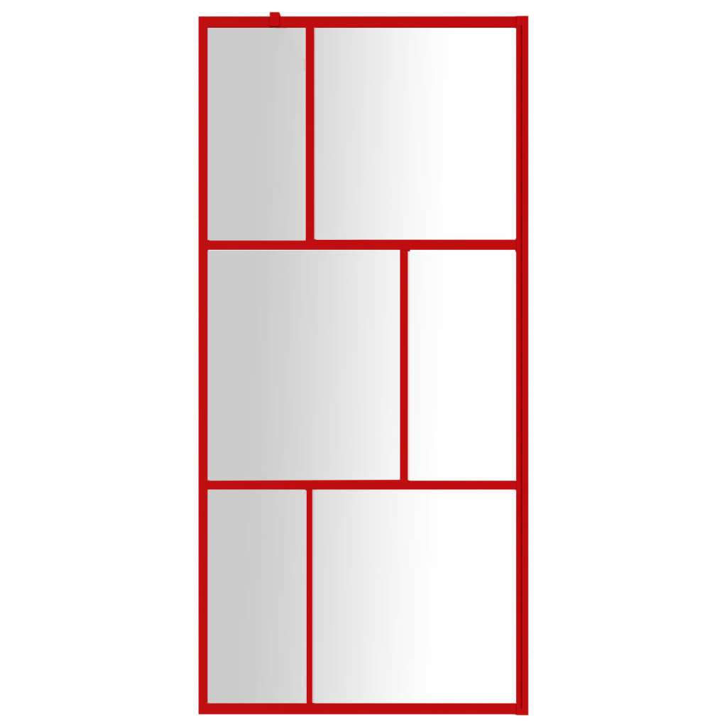 vidaXL Walk-in Shower Wall with Clear ESG Glass Red 80x195 cm