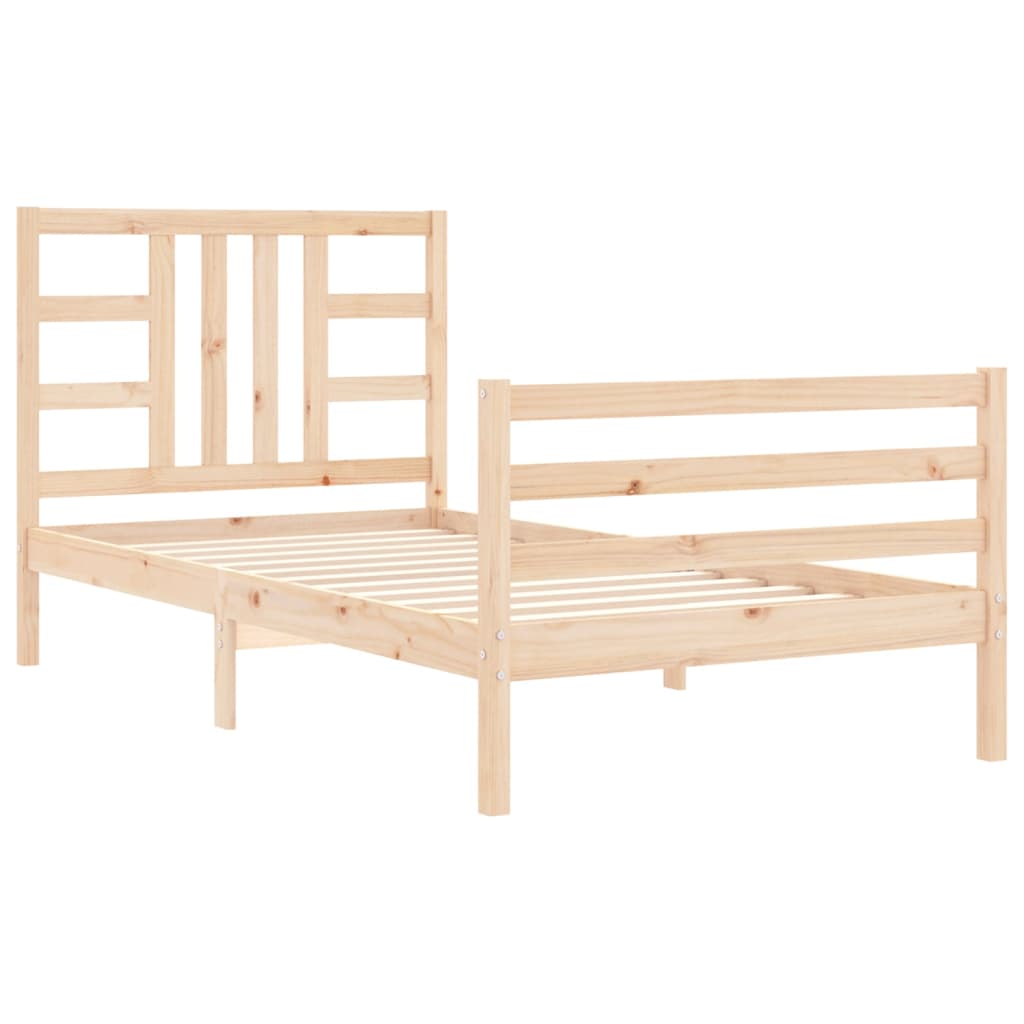 vidaXL Bed Frame without Mattress Single Solid Wood Pine