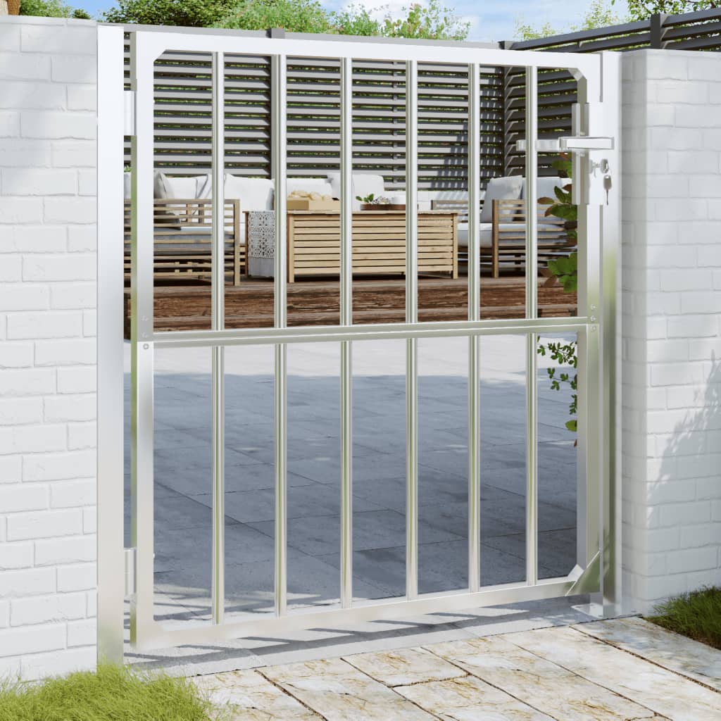 vidaXL Garden Gate 100x100 cm Stainless Steel