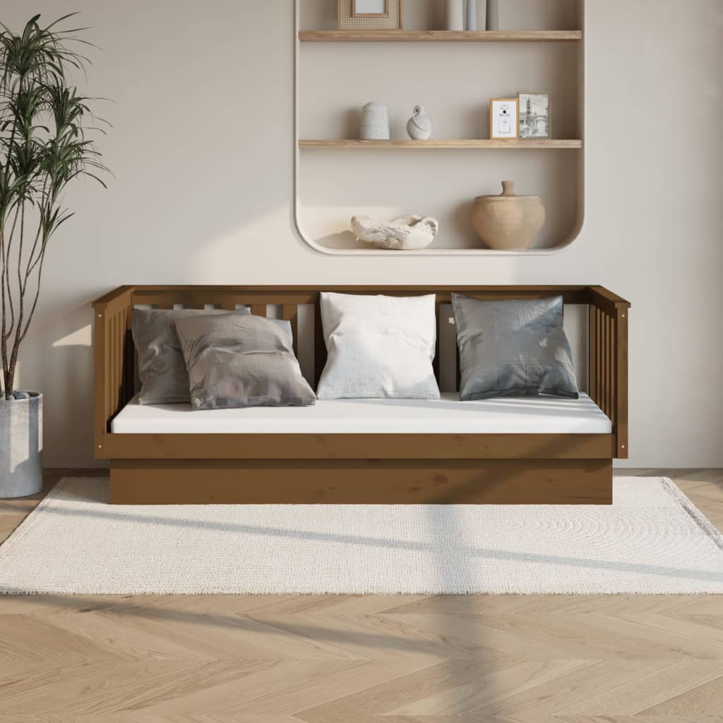 vidaXL Day Bed without Mattress Honey Brown 90x190 cm Single Solid Wood Pine