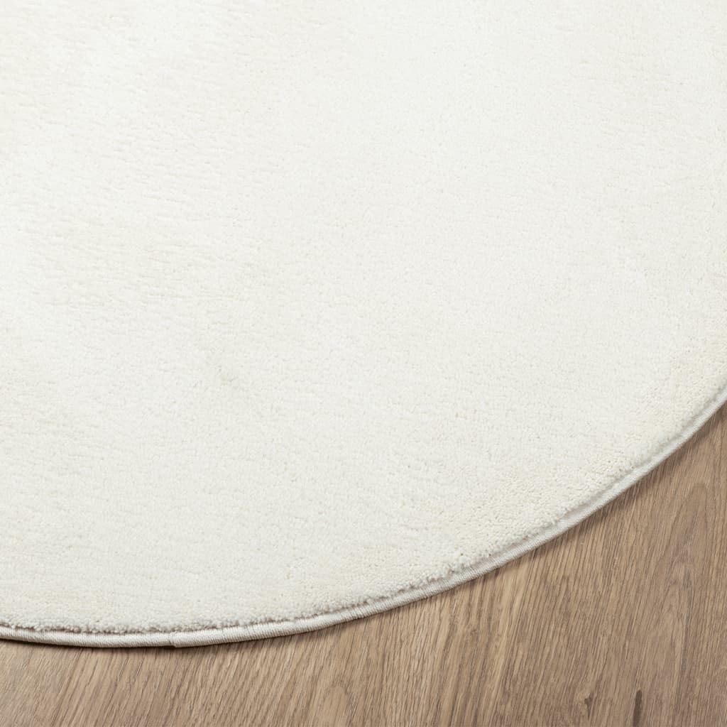 vidaXL Rug OVIEDO Short Pile Cream Ø 200 cm