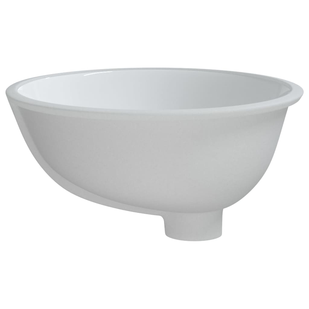 vidaXL Bathroom Sink White 38.5x33.5x19 cm Oval Ceramic