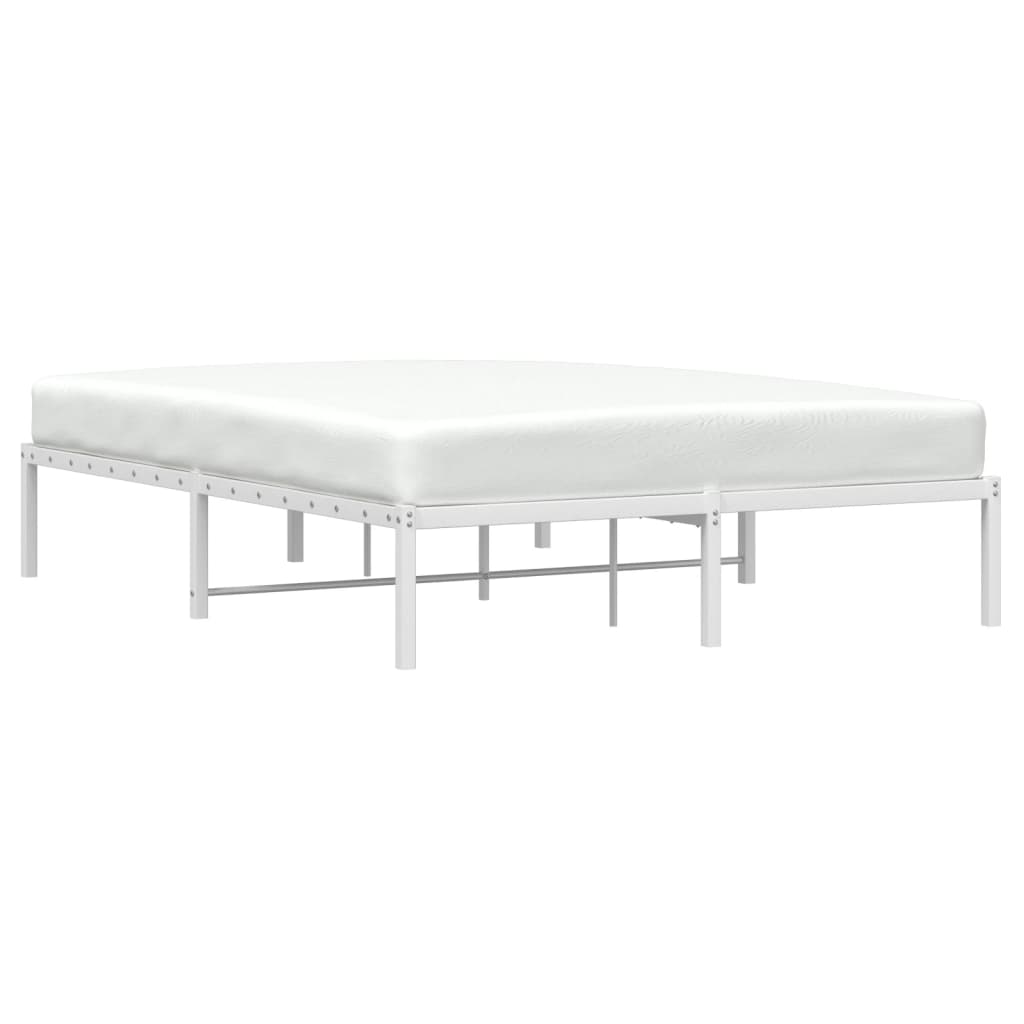 vidaXL Metal Bed Frame White 140x200 cm