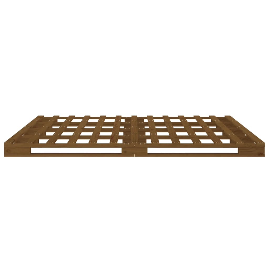 vidaXL Pallet Bed without Mattress Honey Brown 140x190 cm Solid Wood