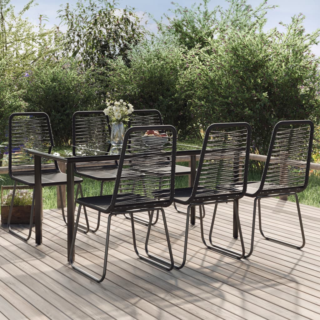 vidaXL 7 Piece Garden Dining Set Black