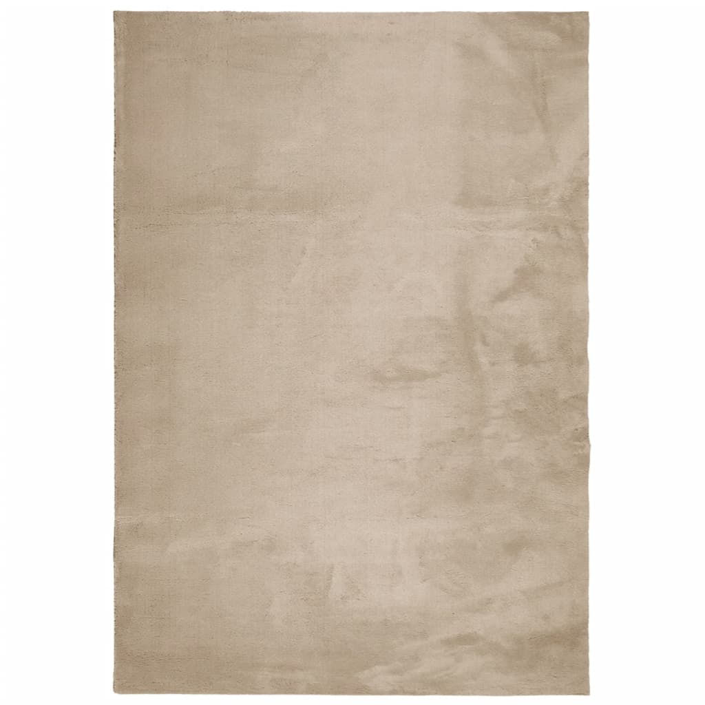 vidaXL Rug HUARTE Short Pile Soft and Washable Sand 140x200 cm