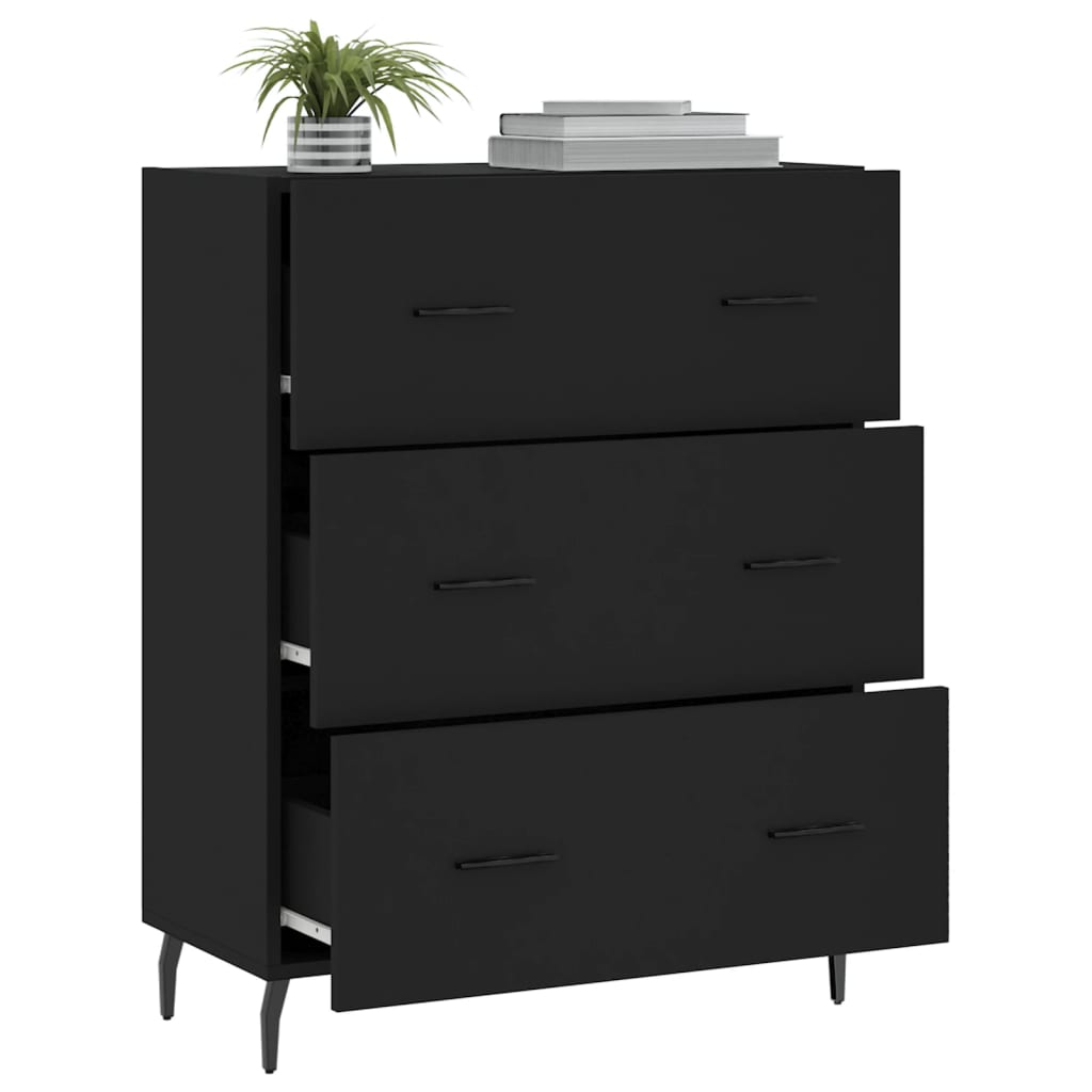 vidaXL Sideboard Black 69.5x34x90 cm Engineered Wood