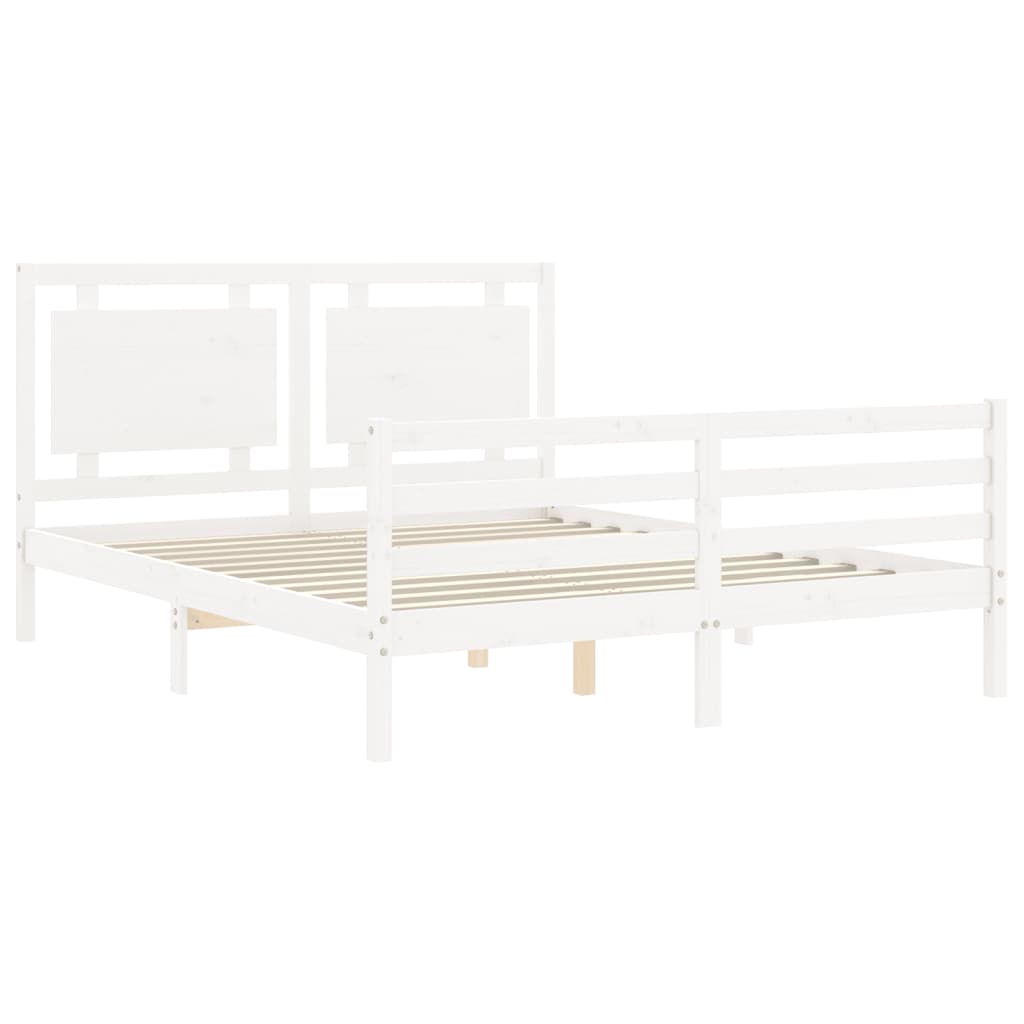 vidaXL Bed Frame without Mattress White 160x200 cm Solid Wood