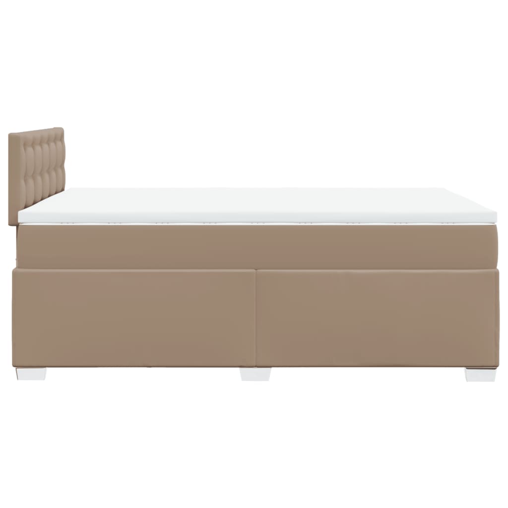 vidaXL Box Spring Bed with Mattress Cappuccino 120x200 cm Faux Leather