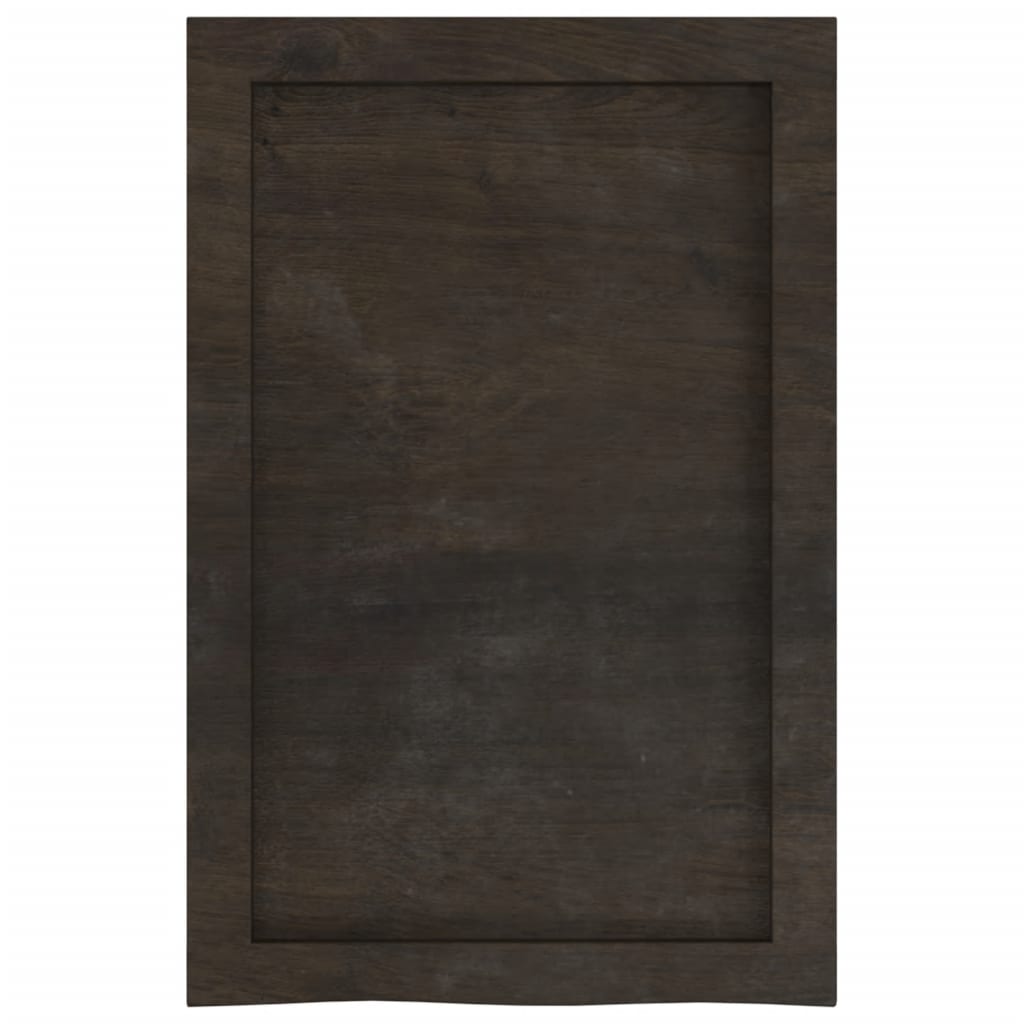 vidaXL Bathroom Countertop Dark Brown 40x60x(2-6) cm Treated Solid Wood