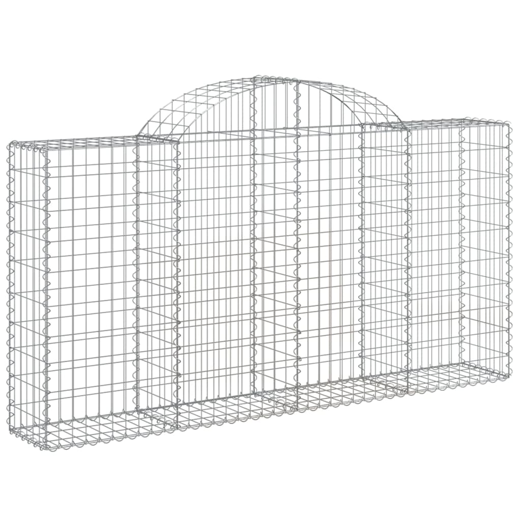 vidaXL Arched Gabion Baskets 11 pcs 200x30x100/120 cm Galvanised Iron