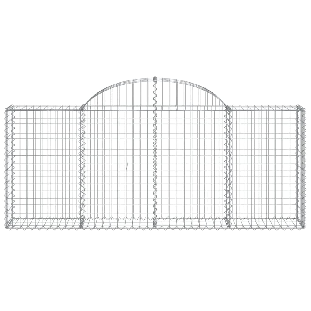 vidaXL Arched Gabion Baskets 7 pcs 200x30x80/100 cm Galvanised Iron