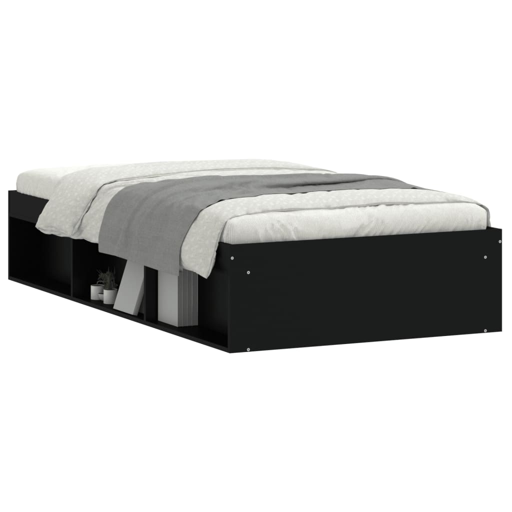 vidaXL Bed Frame without Mattress Black 100x200 cm