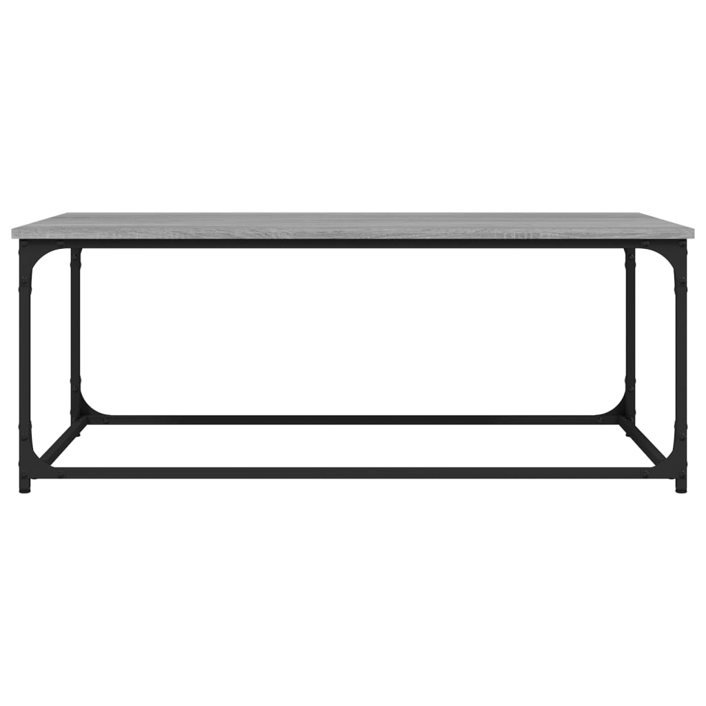 vidaXL Coffee Table Grey Sonoma 102x50x40 cm Engineered Wood and Iron