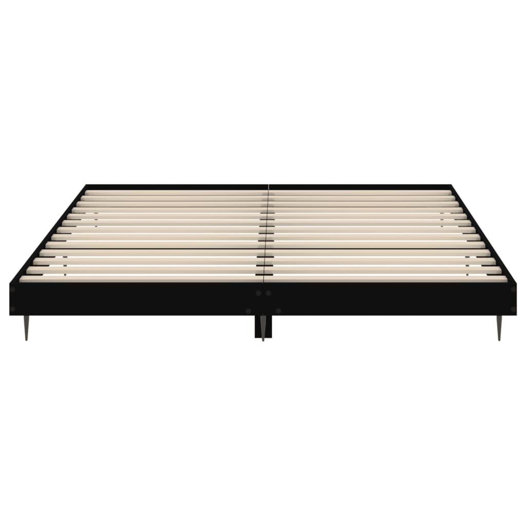 vidaXL Bed Frame without Mattress Black 140x200 cm Engineered Wood