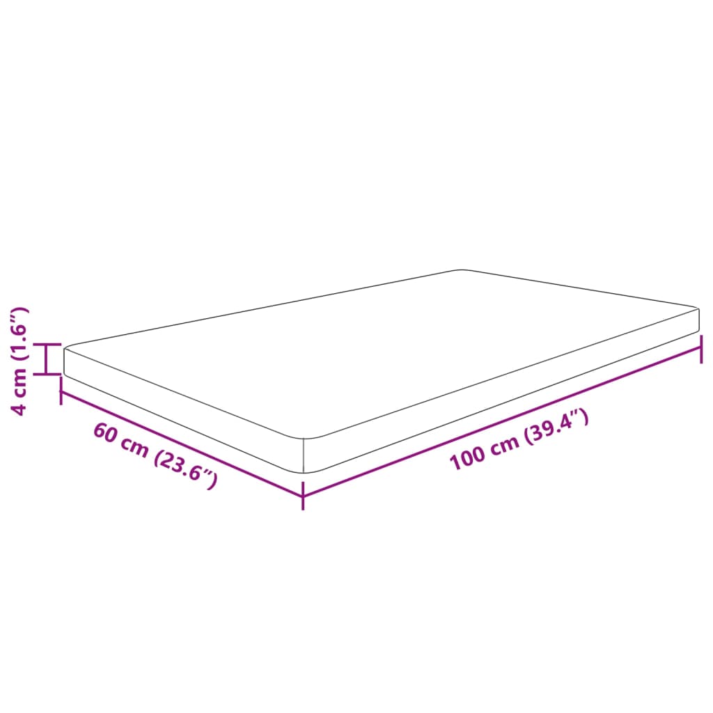 vidaXL Bathroom Countertop 100x60x4 cm Untreated Solid Wood