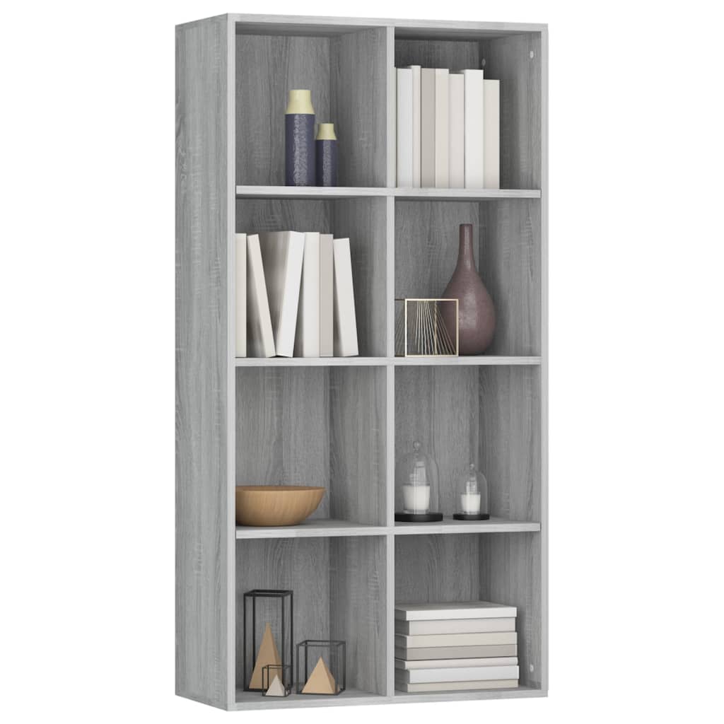 vidaXL Book Cabinet/Sideboard Grey Sonoma 66x30x130 cm Engineered Wood