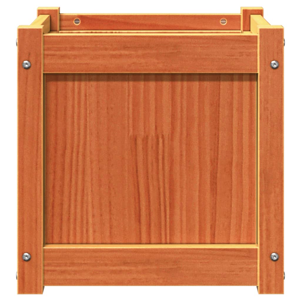 vidaXL Garden Planter Wax Brown 40x40x40 cm Solid Wood Pine