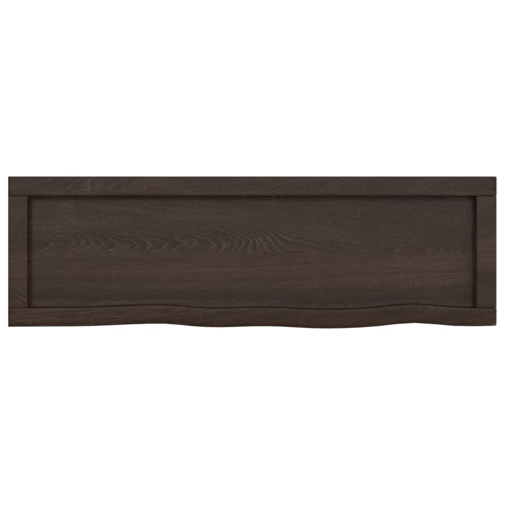 vidaXL Bathroom Countertop Dark Brown 100x30x(2-4) cm Treated Solid Wood