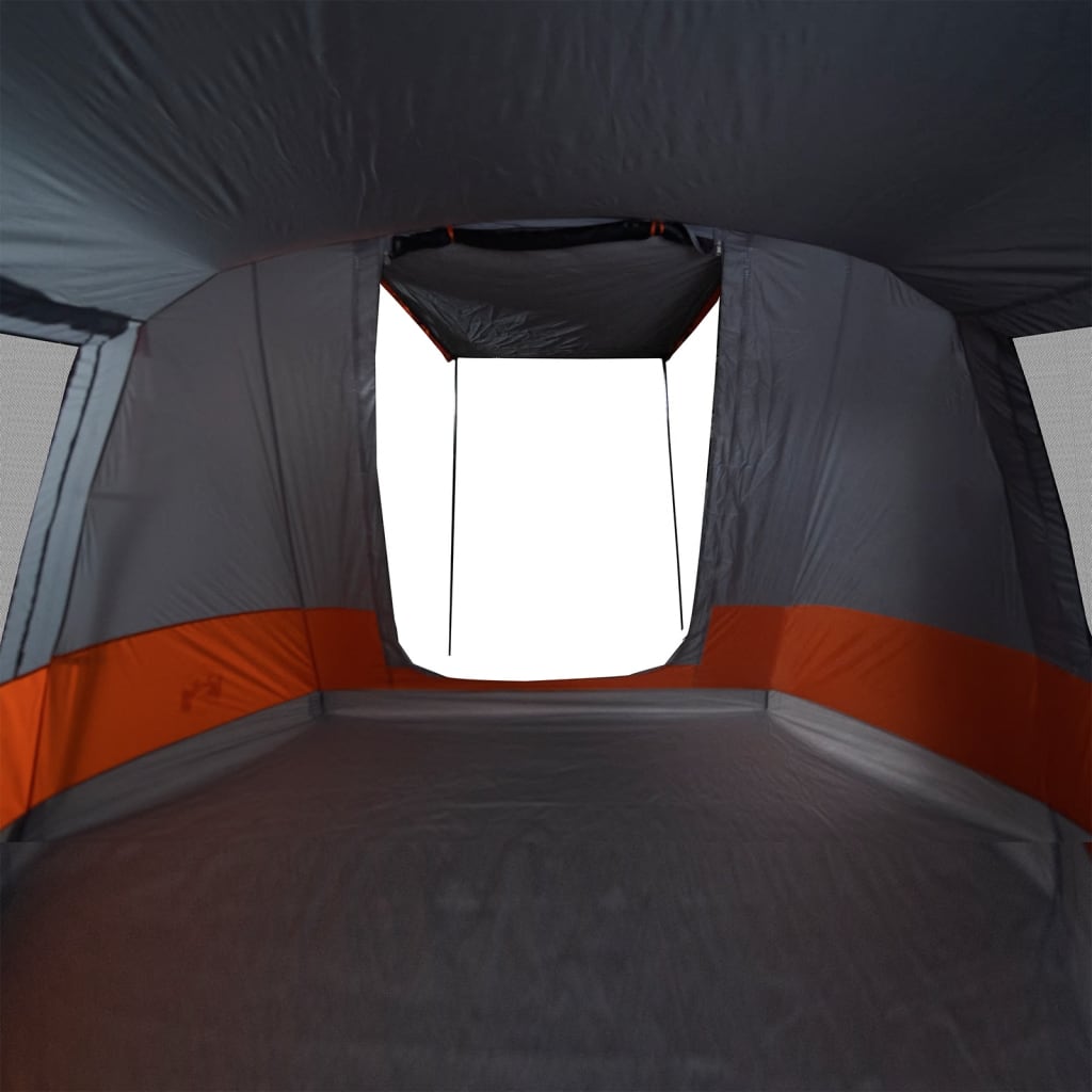 vidaXL Camping Tent Tunnel 4-Person Grey and Orange Waterproof