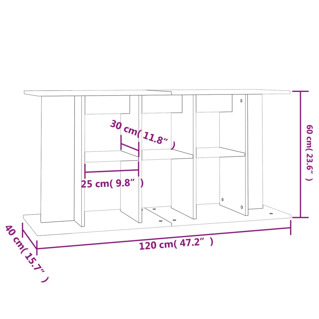 vidaXL Aquarium Stand Concrete Grey 120x40x60 cm Engineered Wood