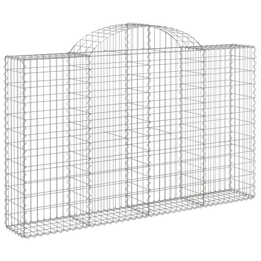 vidaXL Arched Gabion Baskets 18 pcs 200x30x120/140 cm Galvanised Iron