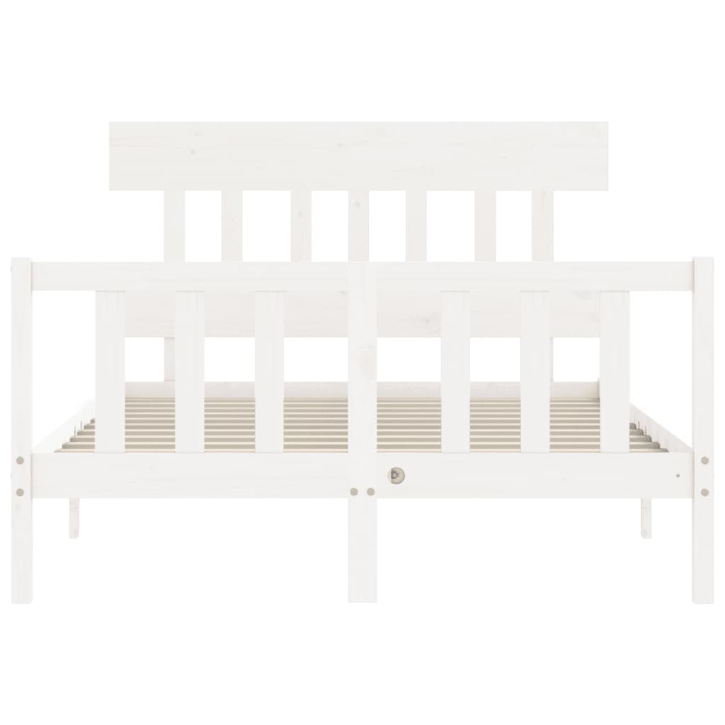 vidaXL Bed Frame without Mattress White 120x200 cm Solid Wood Pine