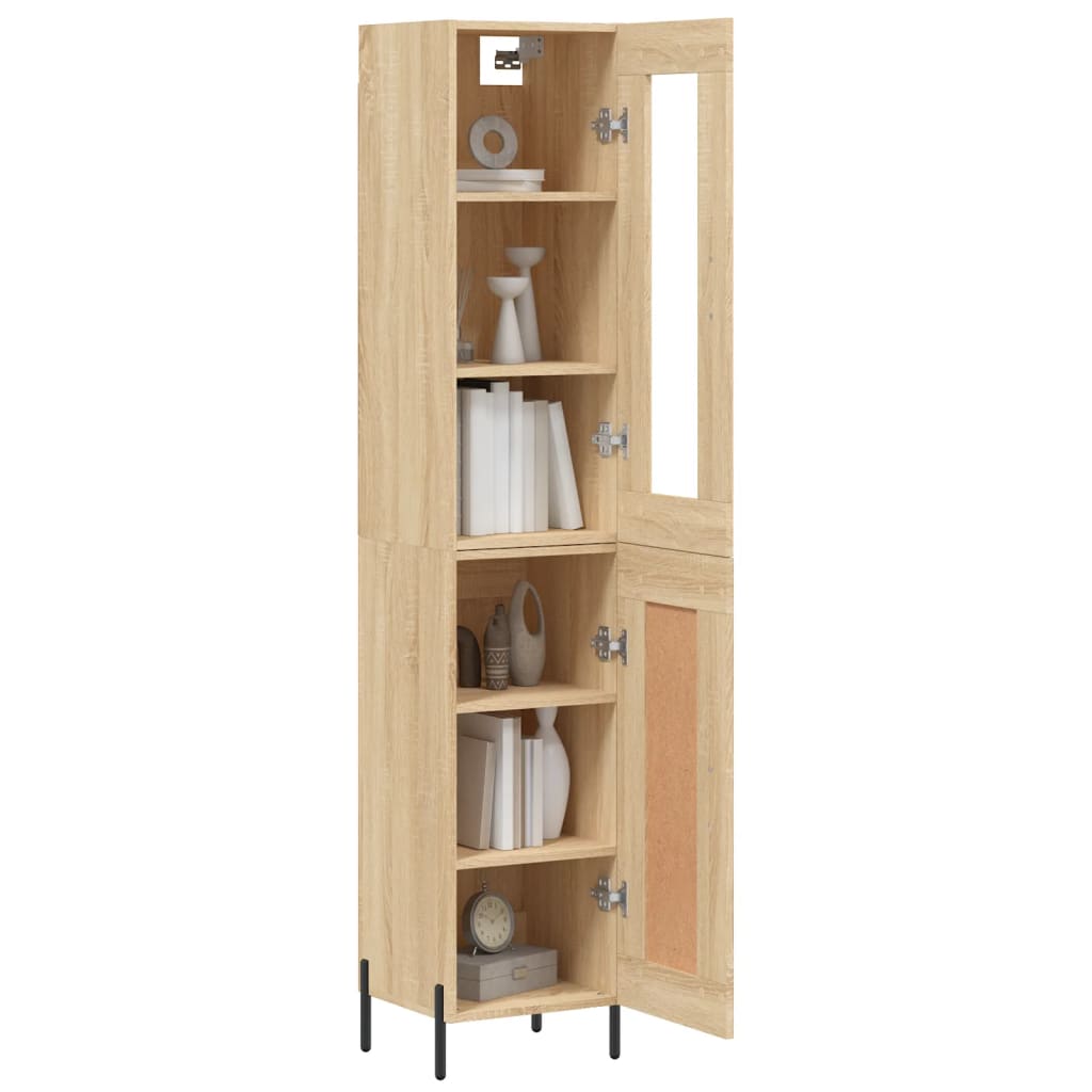 vidaXL Highboard Sonoma Oak 34.5x34x180 cm Engineered Wood