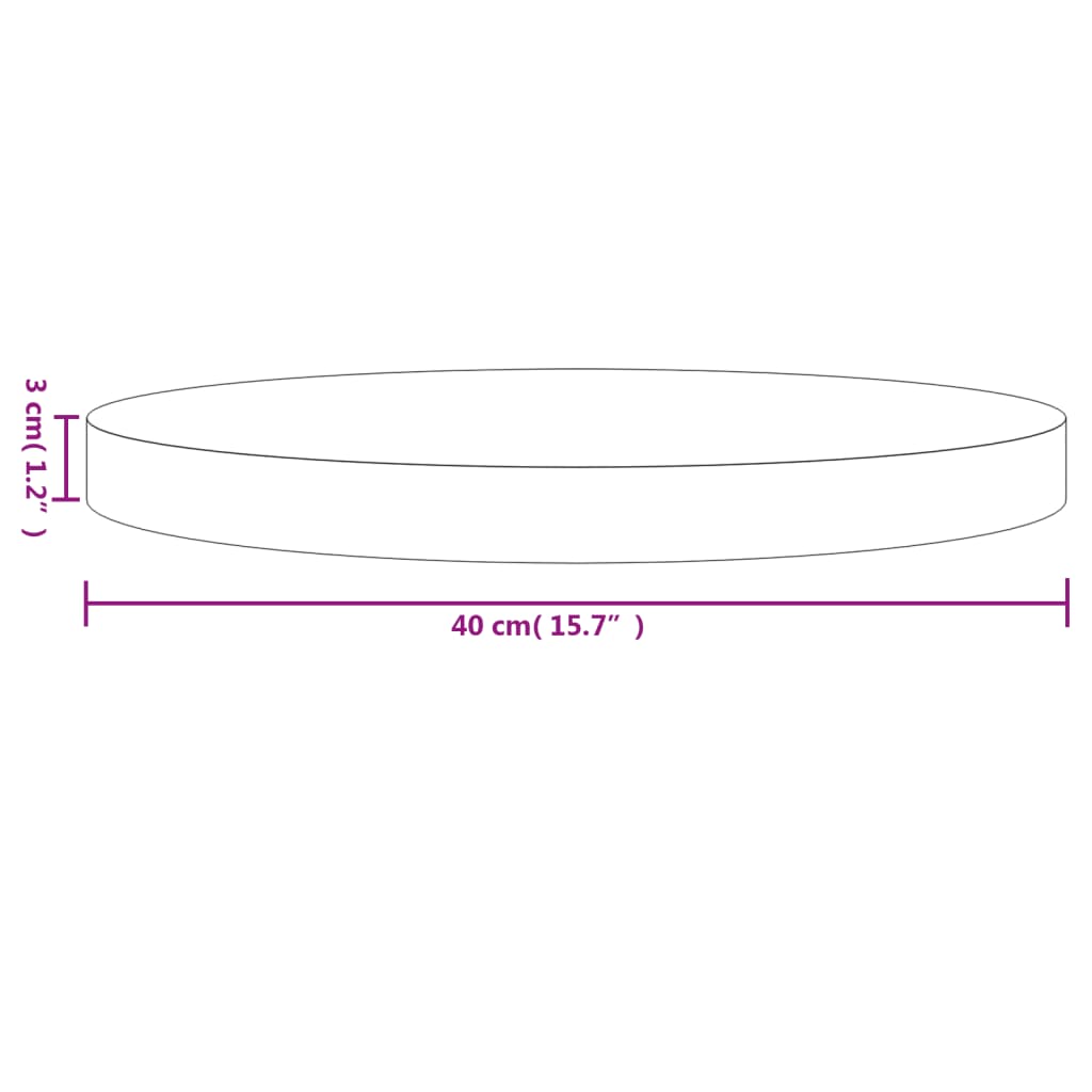 vidaXL Table Top Round White Ø40x3 cm Solid Wood Pine