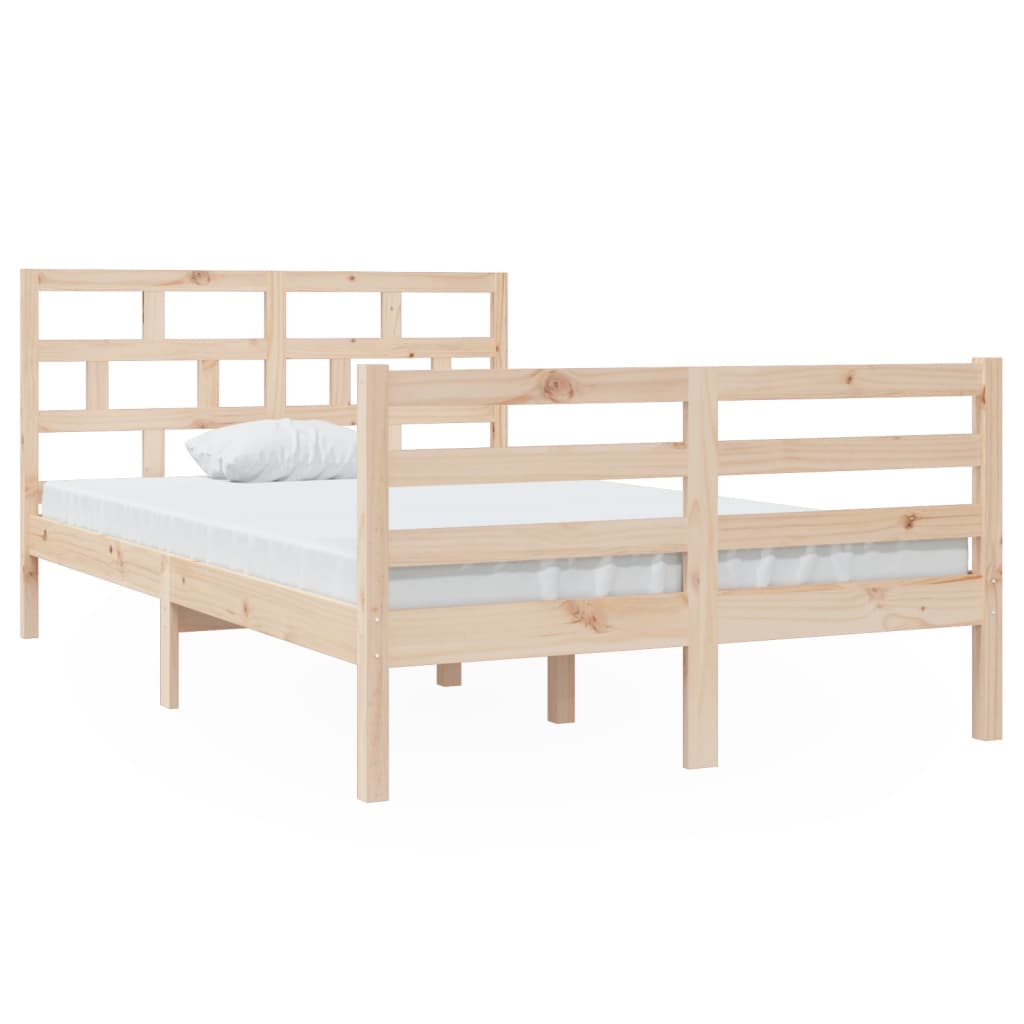 vidaXL Bed Frame without Mattress Solid Wood 120x200 cm (810425+814184)