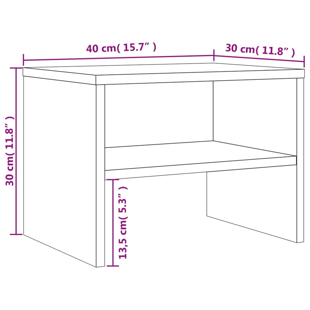 vidaXL Bedside Cabinets 2 pcs Brown Oak 40x30x30 cm Engineered Wood