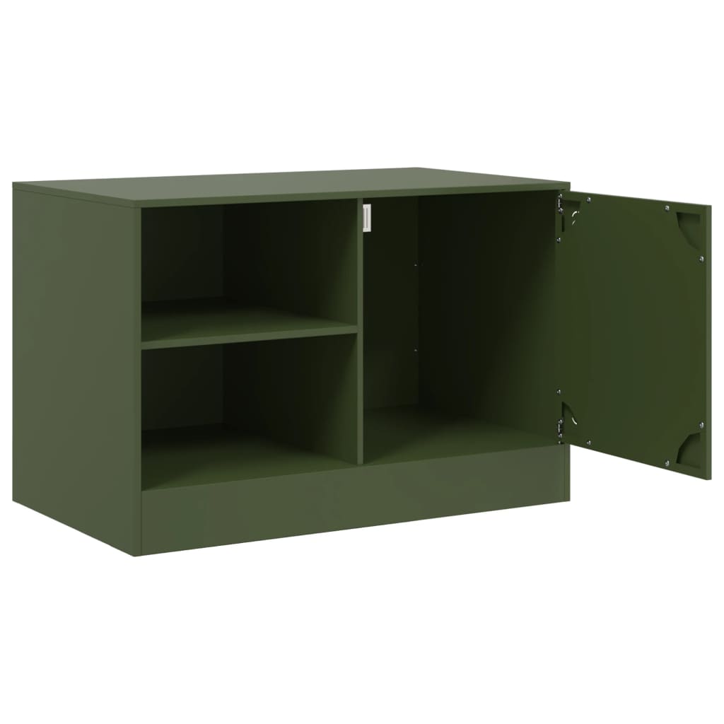 vidaXL TV Cabinet Olive Green 67x39x44 cm Steel