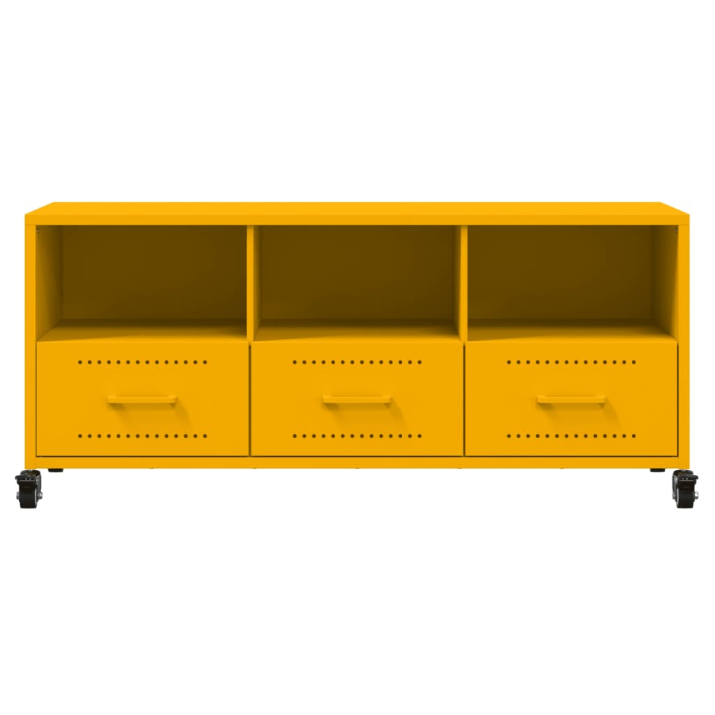 vidaXL TV Cabinet Mustard Yellow 100.5x39x43.5 cm Steel