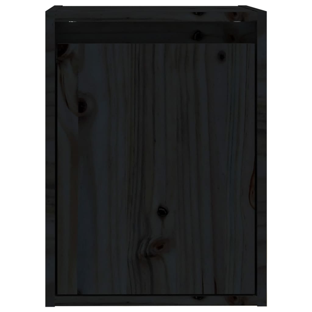 vidaXL Wall Cabinets 2 pcs Black 30x30x40 cm Solid Wood Pine