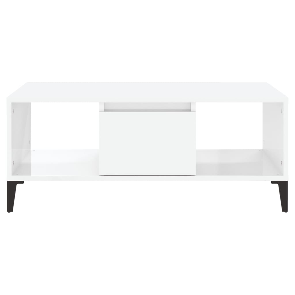 vidaXL Coffee Table High Gloss White 90x50x36.5 cm Engineered Wood