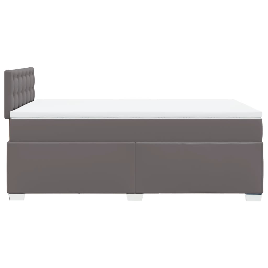 vidaXL Box Spring Bed with Mattress Grey 120x190 cm Small Double Faux Leather