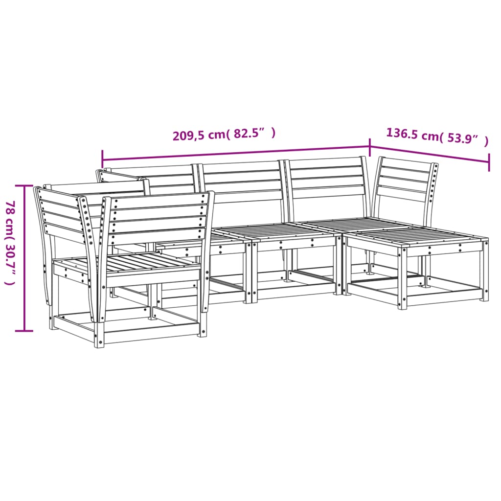 vidaXL 5 Piece Garden Lounge Set Impregnated Wood Pine