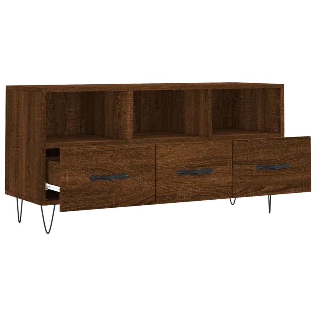 vidaXL TV Cabinet Brown Oak 102x36x50 cm Engineered Wood