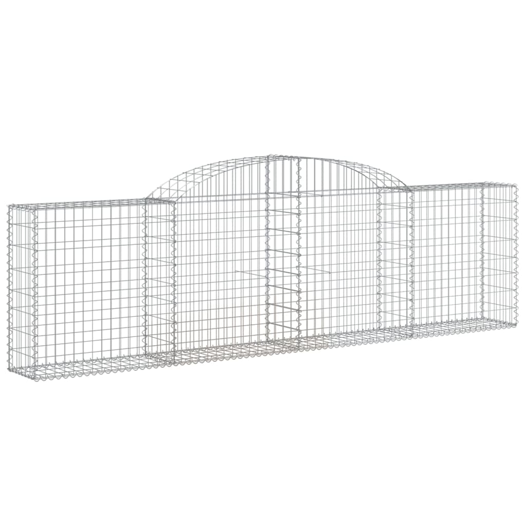 vidaXL Arched Gabion Baskets 12 pcs 300x30x80/100 cm Galvanised Iron